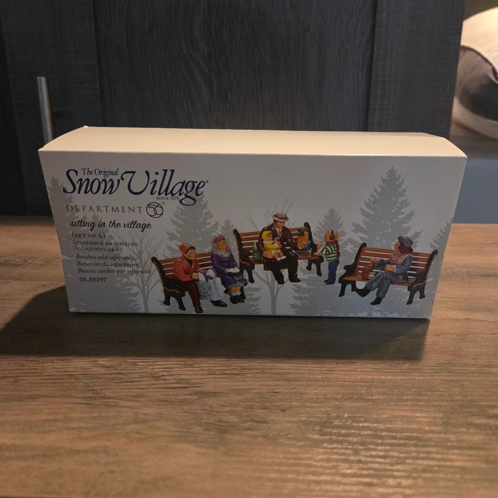 Department 56 Snow Village Sitting in the Village 6 Piece Set 56.55197 Ceramic